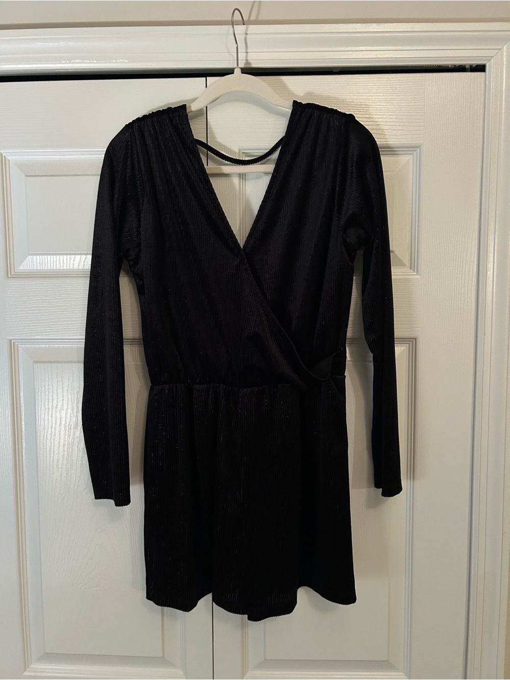 wild fable Black Long-Sleeve V-Neck Romper
